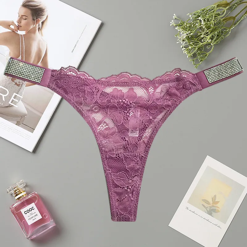 キラキラ 全6色 アルファベット 超薄い レース 切り替え 透視 ホット ギャル Tバック・タンガ