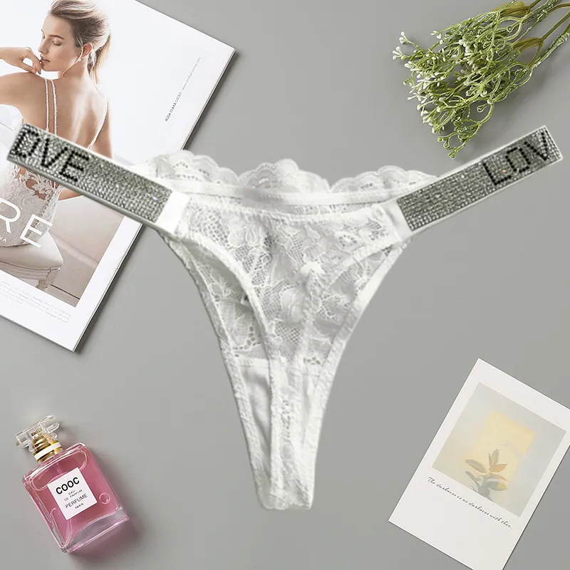 キラキラ 全6色 アルファベット 超薄い レース 切り替え 透視 ホット ギャル Tバック・タンガ