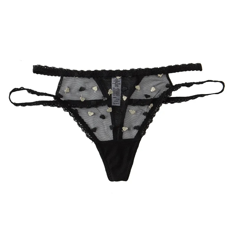 セクシー 少女 レース 刺繡 透け感 メッシュ 透かし彫り ステルス Ｔバック・タンガ