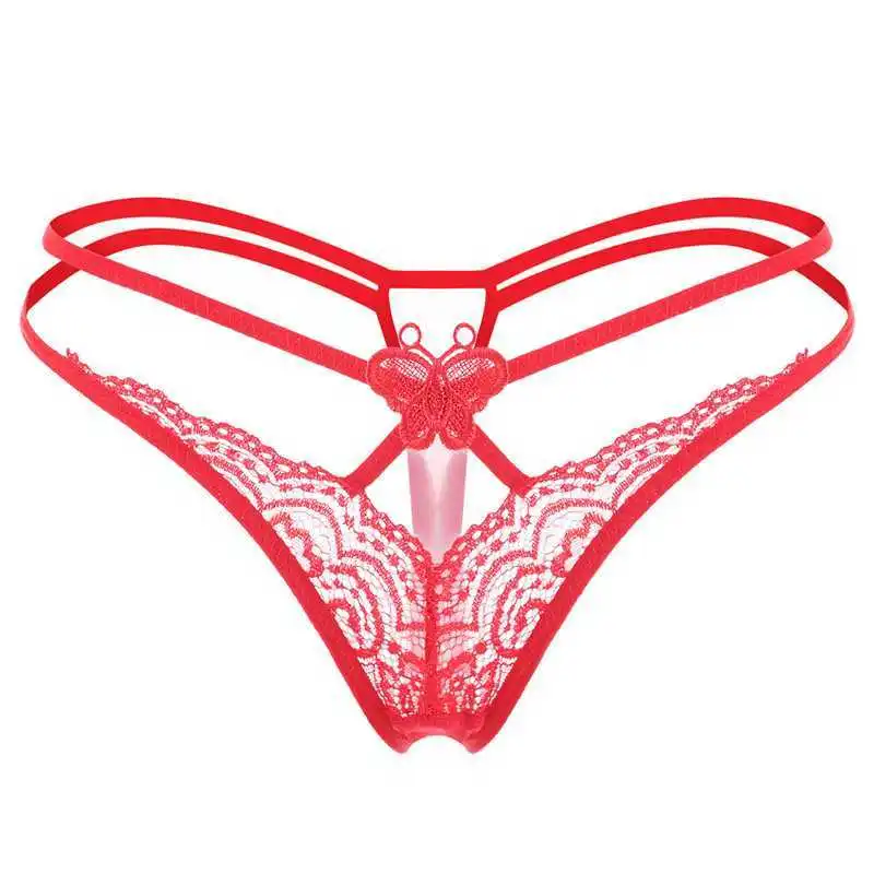 視線独占中 レース 切り替え 蝶 ホット 透け 美尻 透かし彫り エロ可愛い Tバック・タンガ