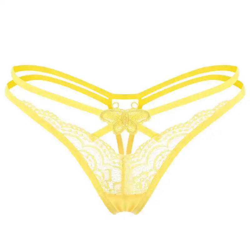 視線独占中 レース 切り替え 蝶 ホット 透け 美尻 透かし彫り エロ可愛い Tバック・タンガ