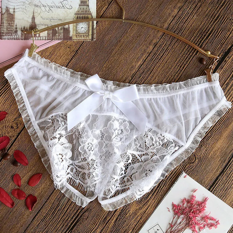 【hotアイテム】セクシー リボン レース 穴開き 薄手 通気性良い エロ下着 Tバック・タンガ