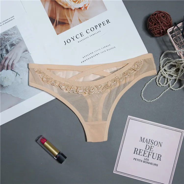 快適 レース 切り替え 透かし彫り 柔らかい 透け透け Ｔバック・タンガ