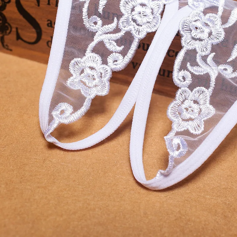 誘惑 刺繡 透け透け 穴開き 瞬間脱着 セクシー デート 通気性良い Ｔバック・タンガ