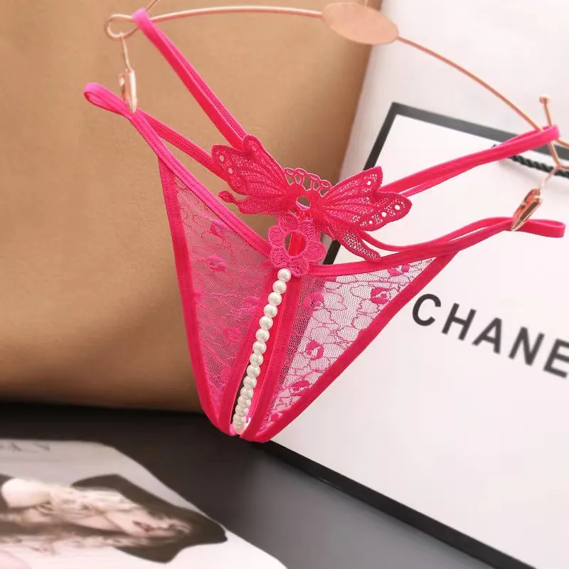 上品な可愛さ レディース 誘惑下着 お尻全開 ビーズ レース 透かし彫り セクシー Tバック・タンガ