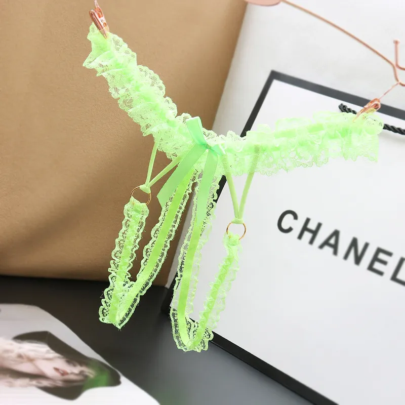 セクシー 穴あき からかう レース リボン ローウエスト Tバック・タンガ