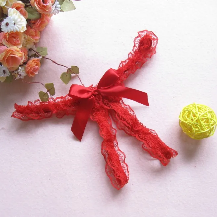 瞬間脱着 誘惑 セクシー レース リボン付き 穴開き 締め付け感ゼロ 高通気 美尻 Ｔバック・タンガ