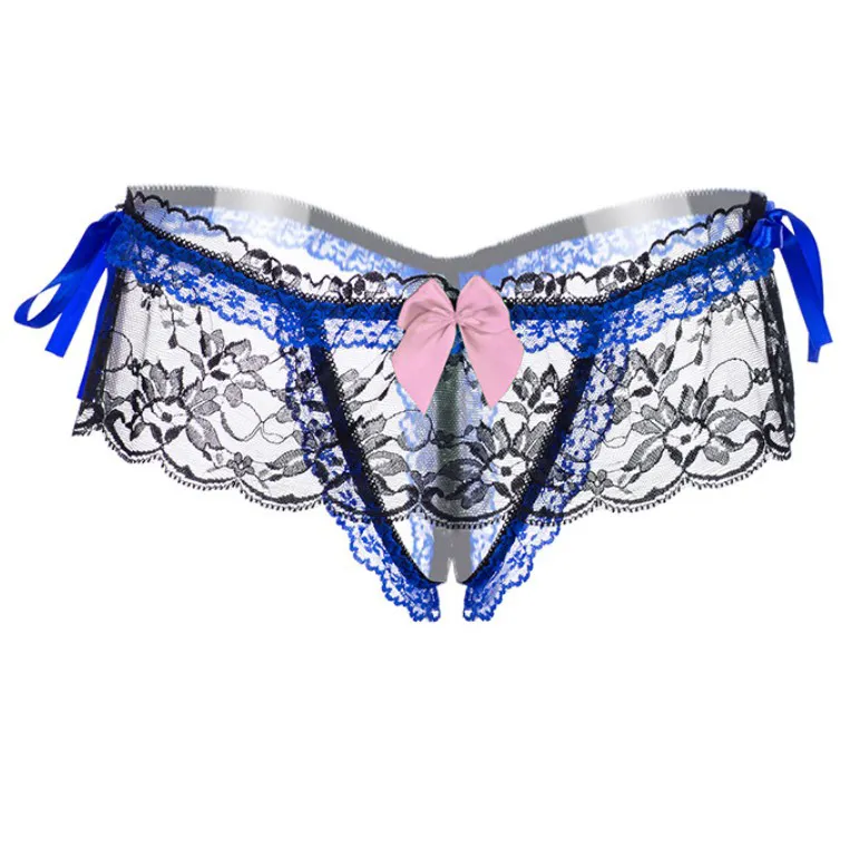 色気 豪華な花柄レース ボウタイ お尻全開 リボン 配色 柔らかい Tバック・タンガ