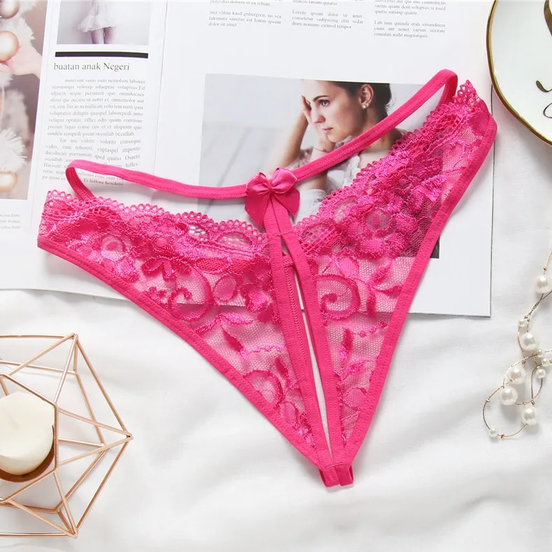 セクシー レース 穴開き 透かし彫り 無地 高通気 パンティ Tバック・タンガ