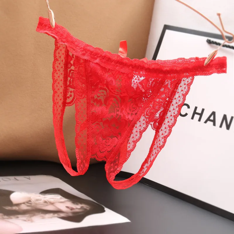 セクシー 総レース 穴開き 過激エロ 誘惑 リボン付き 超薄め 柔らかい Ｔバック・タンガ