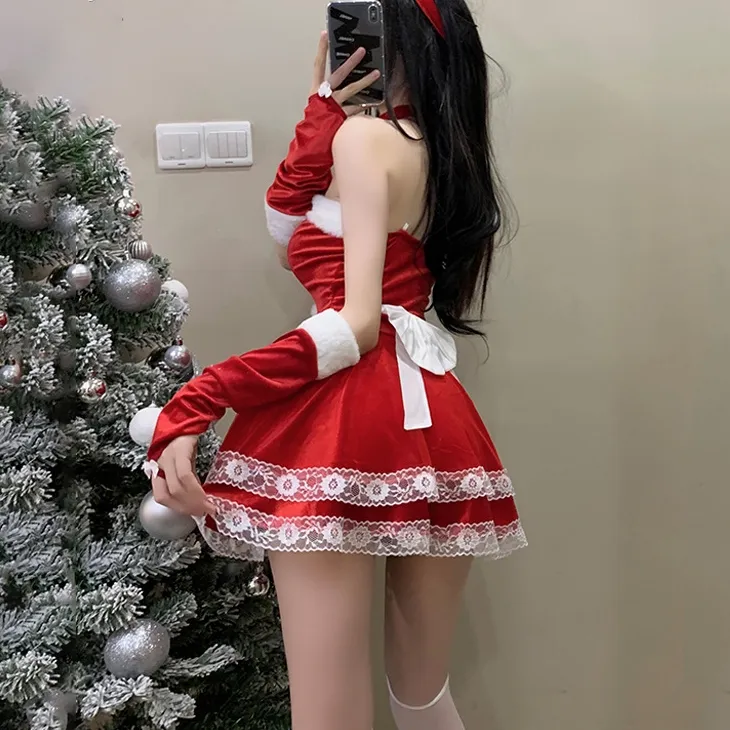 【クリスマス】エロカワ レース コスプレ ギフト マンネリ解消 配色 セクシー バニーガール ベビードール