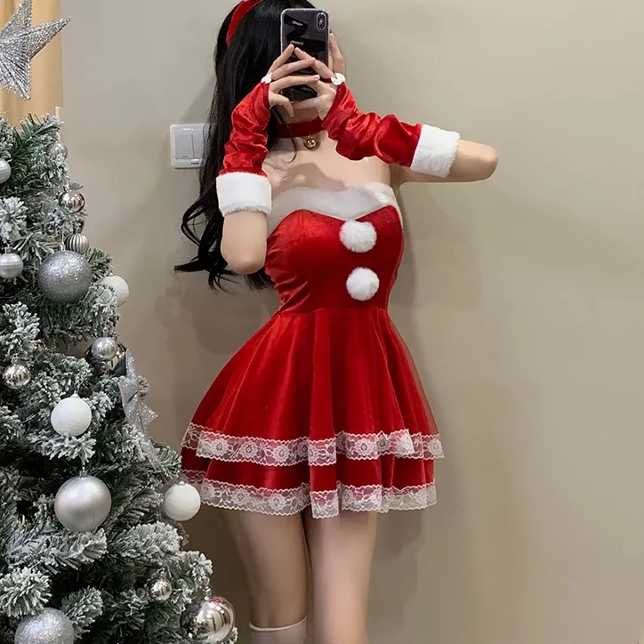 【クリスマス】エロカワ レース コスプレ ギフト マンネリ解消 配色 セクシー バニーガール ベビードール