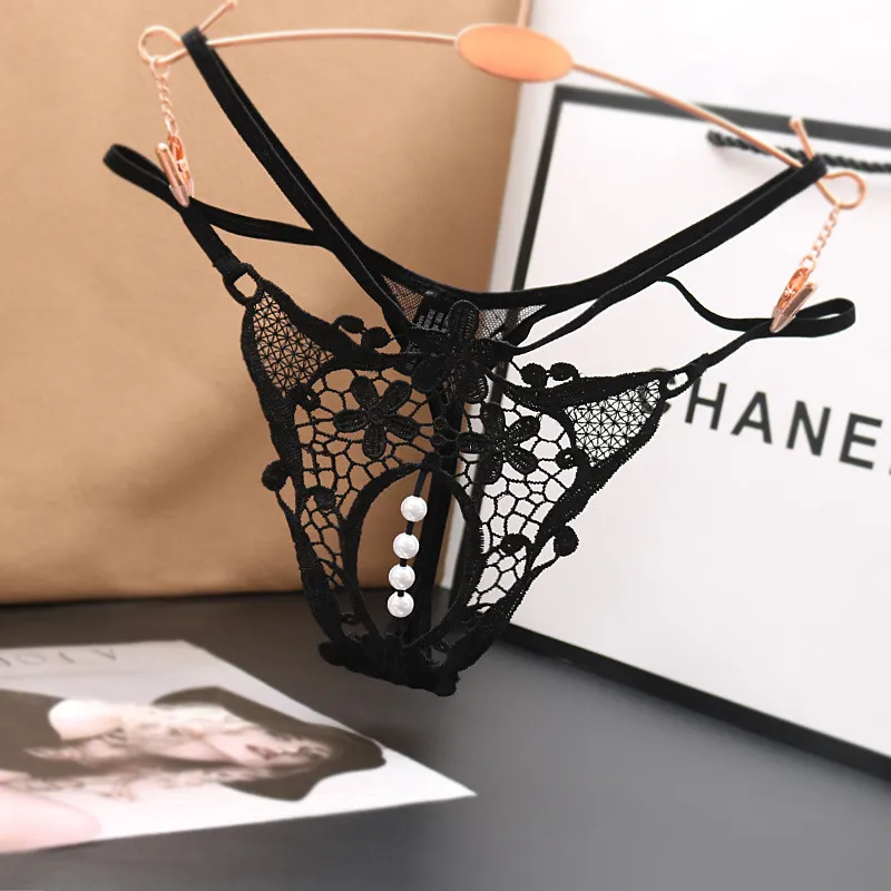 人気を独占中♡ 6色 華やか 刺繍 レース お尻オープン 真珠·パール付き 過激 Tバック・タンガ
