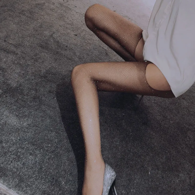 3色展開 セクシー ラインストーン 透かし彫り 穴開き パンティーストッキング