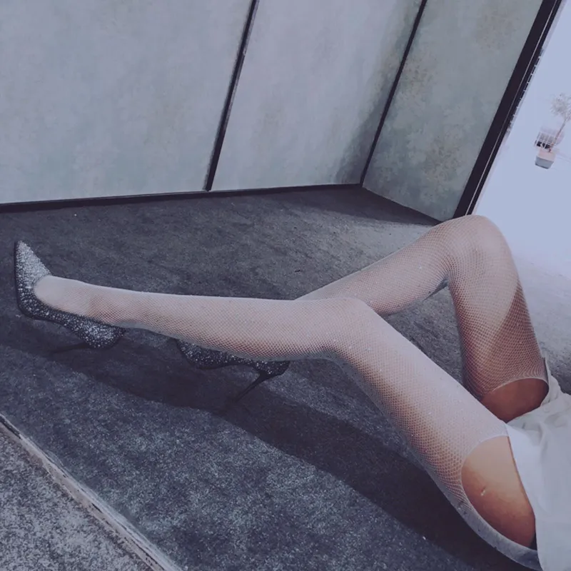 3色展開 セクシー ラインストーン 透かし彫り 穴開き パンティーストッキング