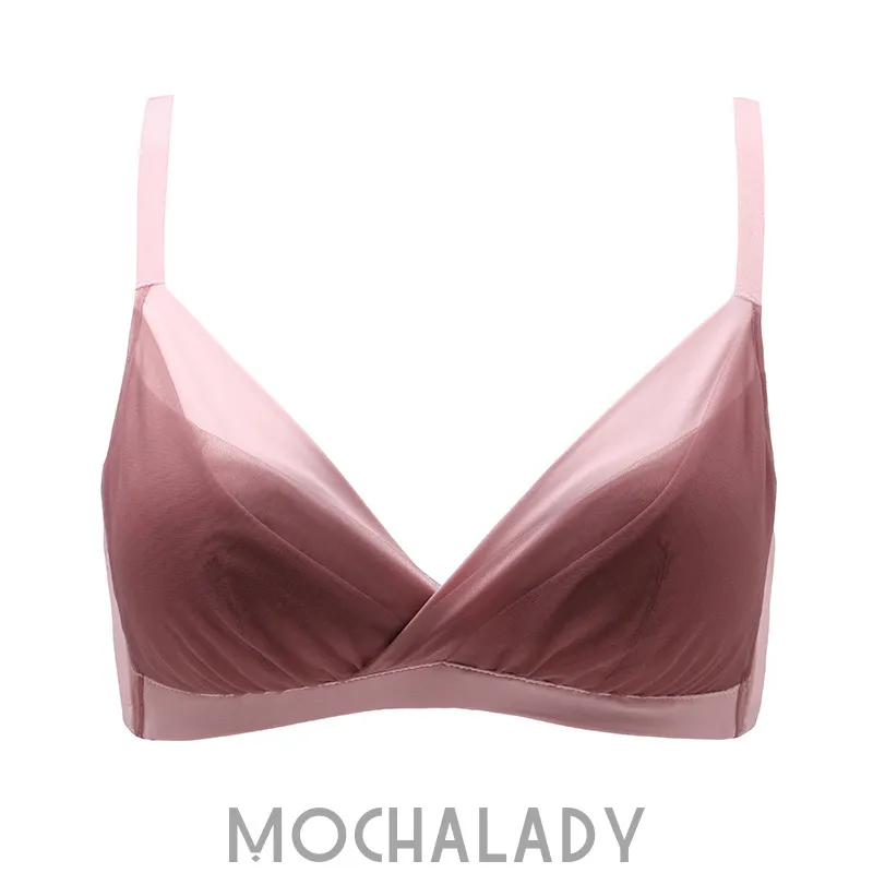 （Bカップ）着心地良いレースパッドありワイヤーなし後ろホックミニ丈調節可ノンワイヤーブラジャー