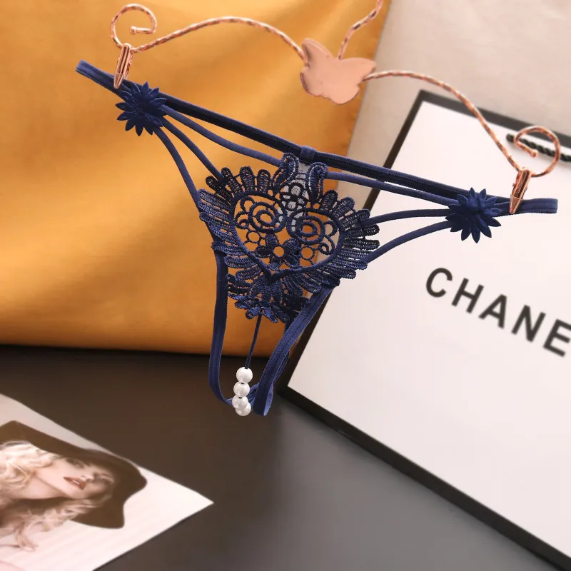 話題注目中 豪華な花柄 レース 超セクシー パールのデザイン 過激 Ｔバック・タンガ