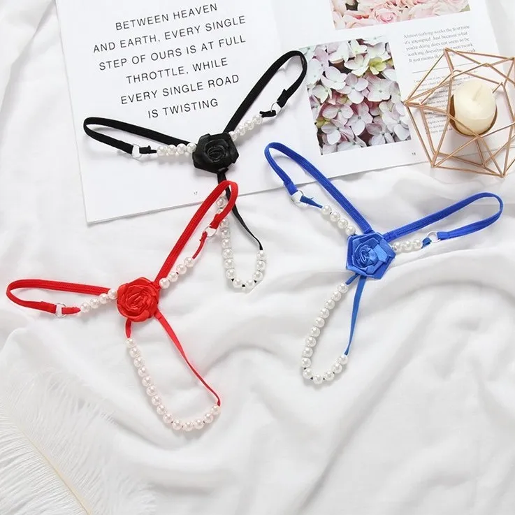 男ウケ 極細 圧倒的セクシー パール付き セクシー バラ 激エロい Tバック・タンガ