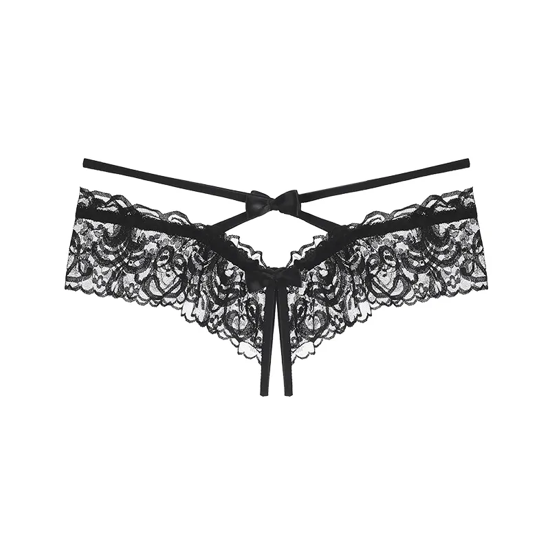 エロい穴開き スケベ 丸見 リボン 透かし彫り セクシー 透け Tバック・タンガ