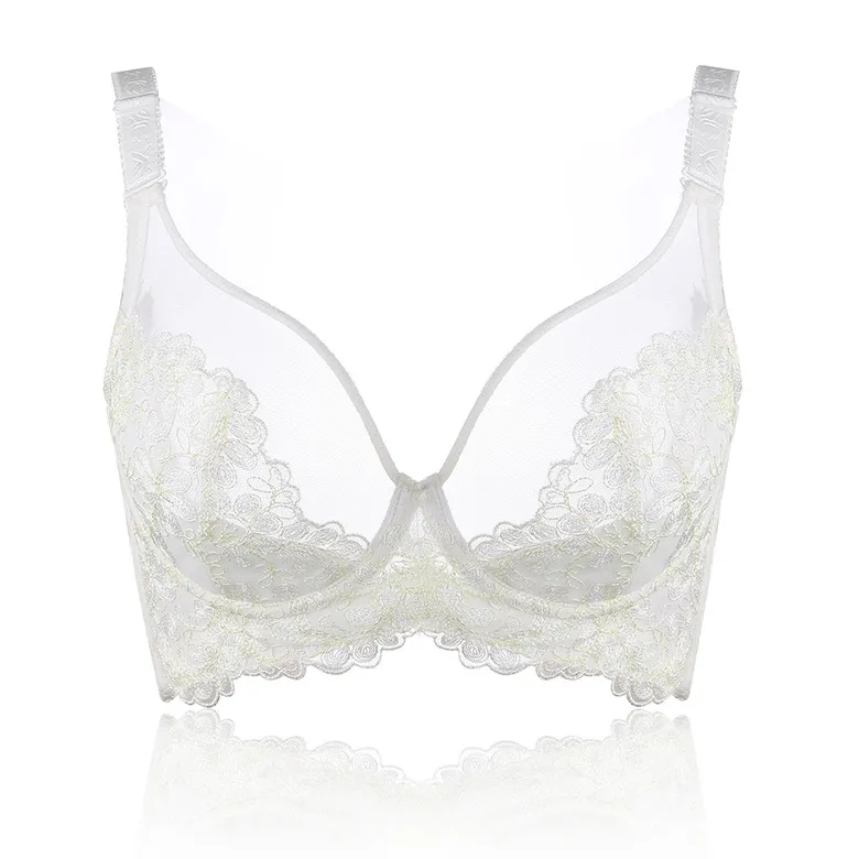 （B-Fカップ）刺繡 大きいサイズ レース 調整可能 ワイヤー入り ブラジャー