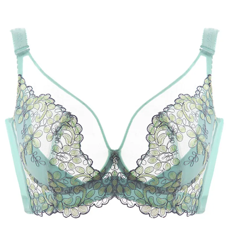 （B-Fカップ）刺繡 大きいサイズ レース 調整可能 ワイヤー入り ブラジャー