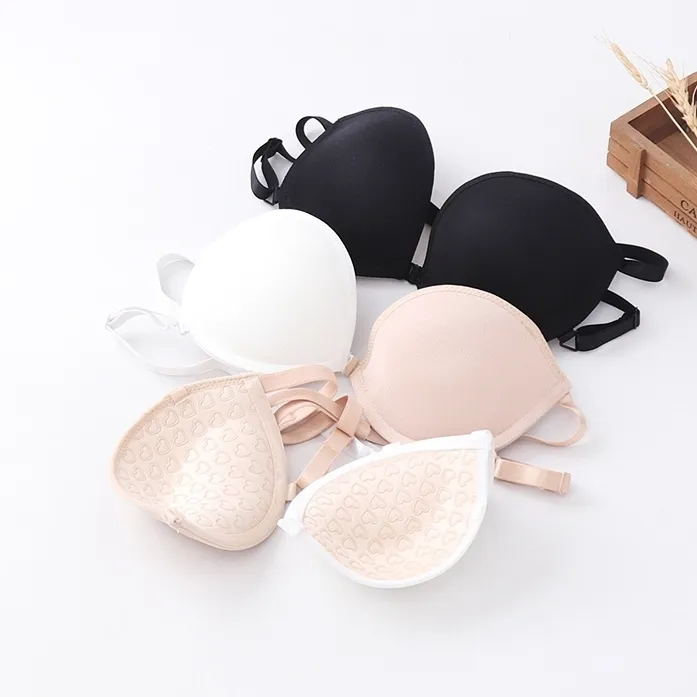 A-Fカップ シームレス ベアトップ 欠かせない フロントホック セクシー ワイヤー入り 肩紐なし 無地 ブラジャー