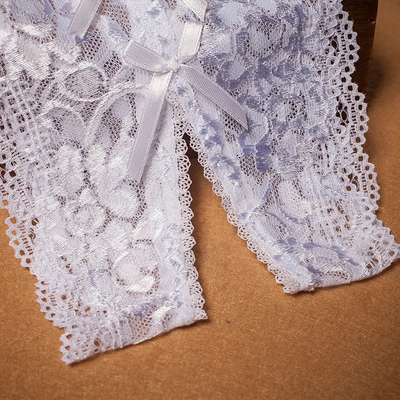 誘惑 総レース 穴開き リボン付き セクシー 過激エロ 透け透け Ｔバック・タンガ