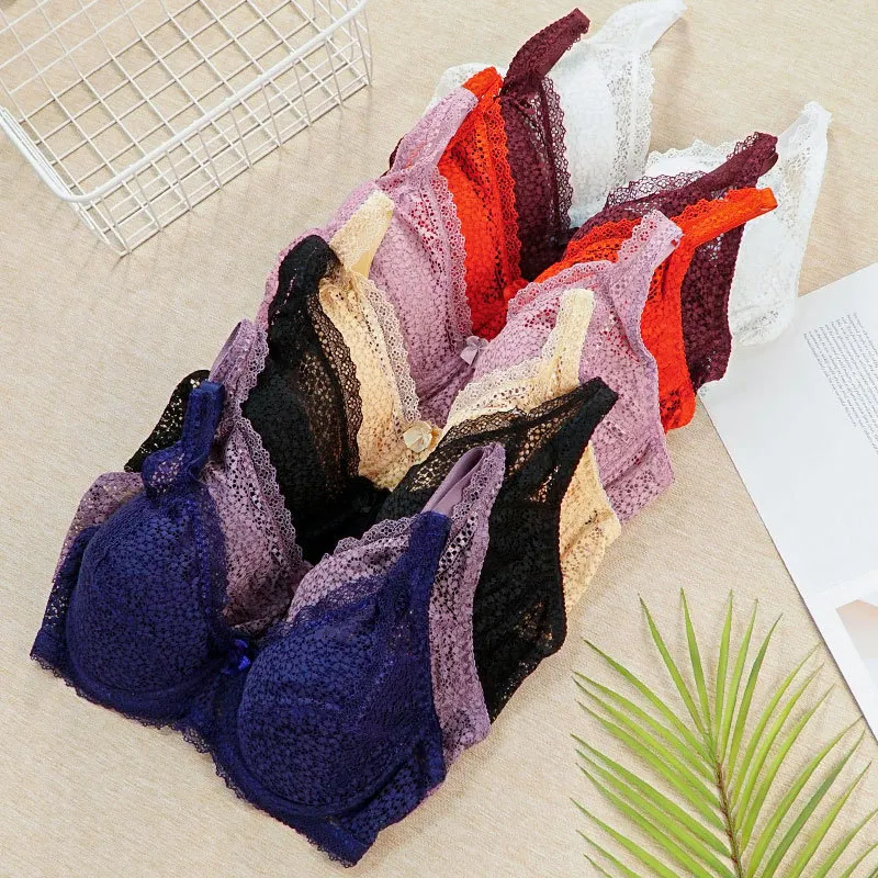 チラリ防止 蒸れない レース 切り替え C-Dカップ ワイヤー入り お揃い効果 ブラジャー