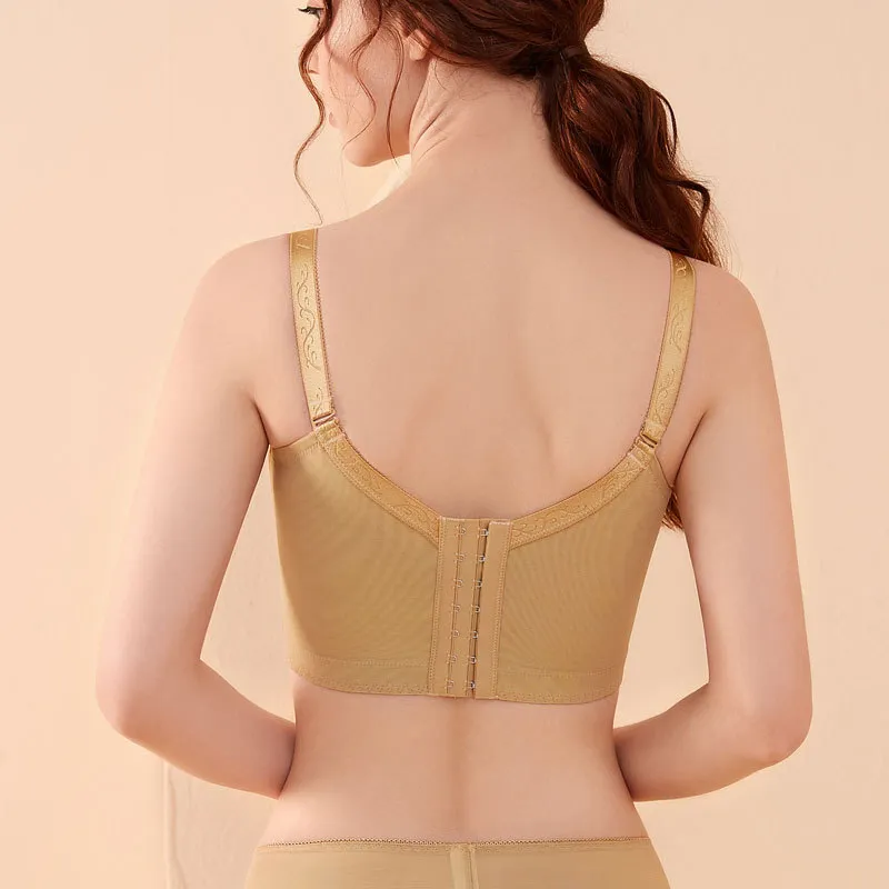 高級感 A-Fカップ ソフトワイヤー ハミ肉ゼロ レース リボン ブラジャー