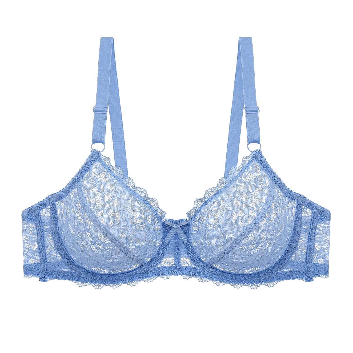 フェミニン 超薄め 高通気性 B-Cカップ ワイヤー入り 補正 育乳 盛れる ブラ・ショーツセット