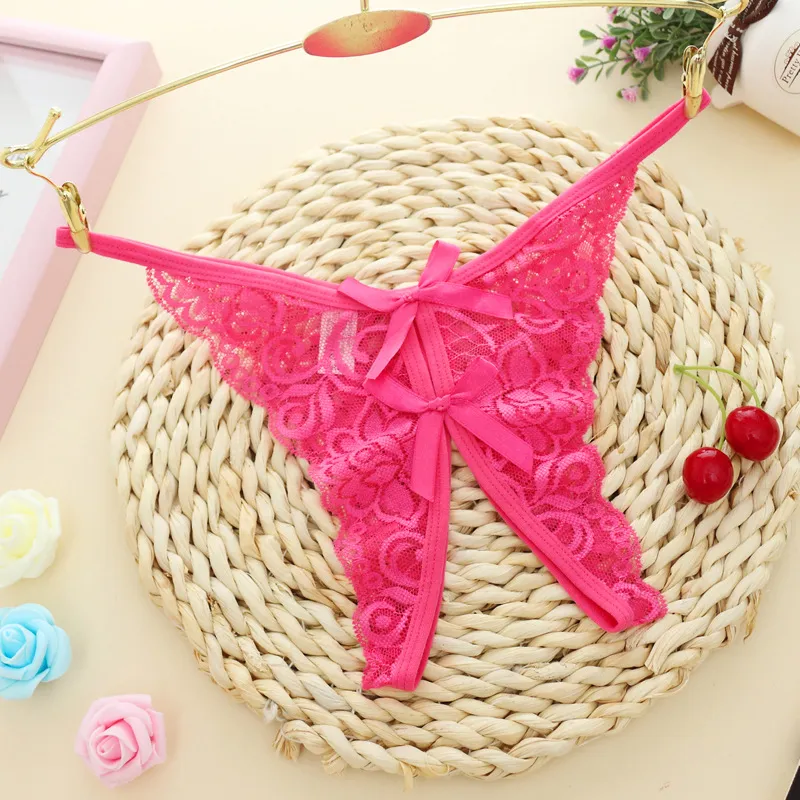 一枚で視線を奪う 穴開き マンネリ解消 誘惑 透かし彫り リボン レース 高通気性 セクシー Ｔバック・タンガ