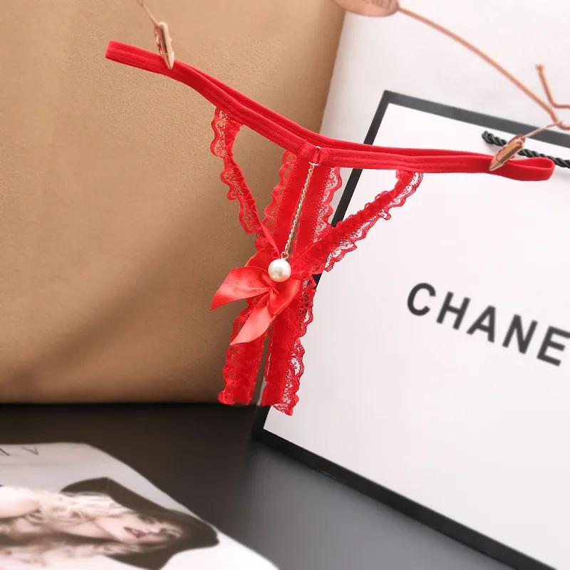 圧倒的セクシー 透かし彫り ホット リボン エロ可愛い レース Tバック・タンガ