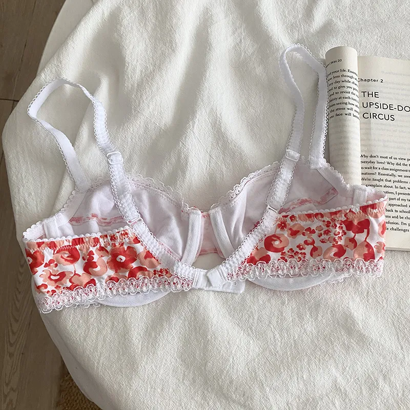 少女いっぱい 高校生 レース 切り替え B-Eカップ ワイヤー入り 超薄め ブラジャー