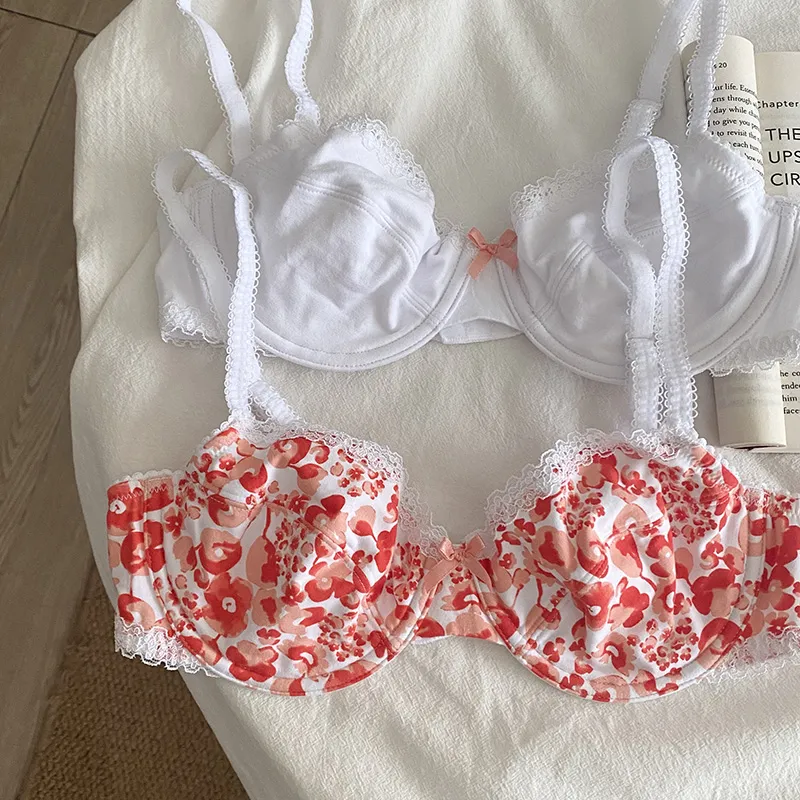 少女いっぱい 高校生 レース 切り替え B-Eカップ ワイヤー入り 超薄め ブラジャー