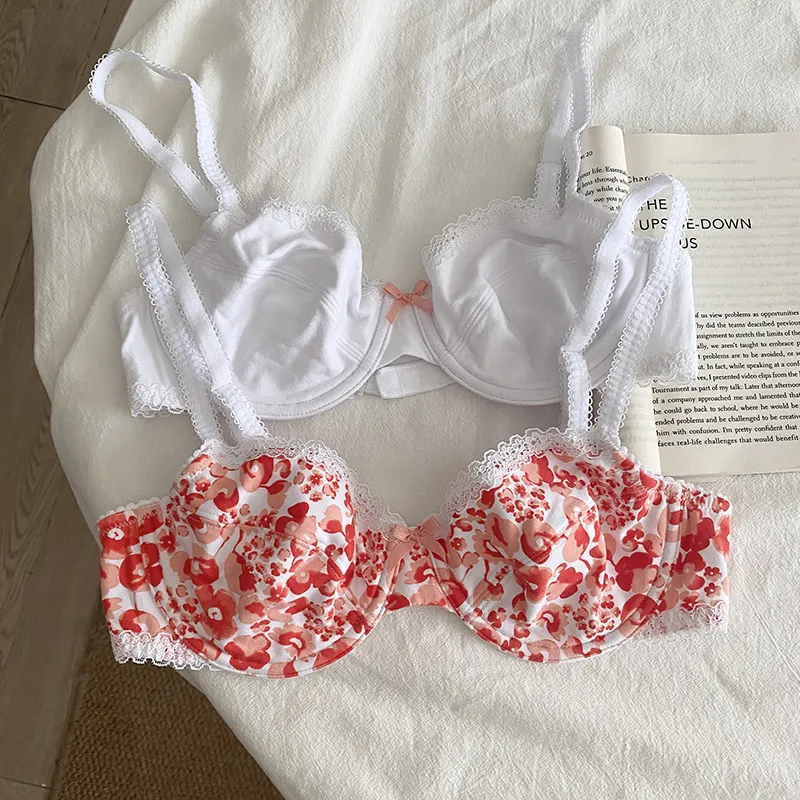 少女いっぱい 高校生 レース 切り替え B-Eカップ ワイヤー入り 超薄め ブラジャー