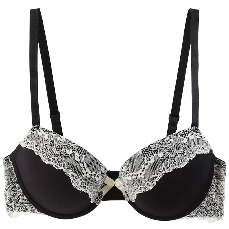 見逃し厳禁 中心に寄せ 盛れる レース 切り替え A-Ｄカップ ワイヤー入り 着け心地 ブラジャー