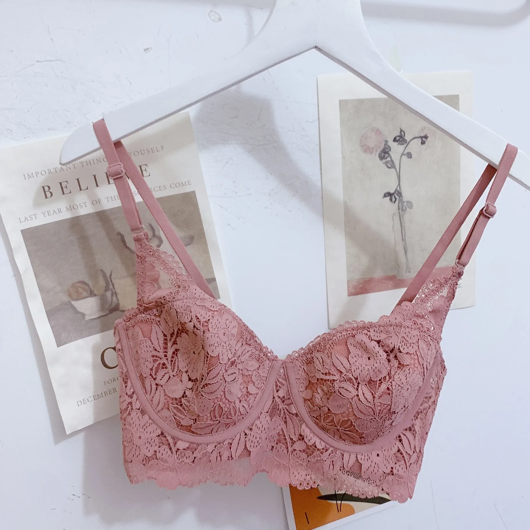 【谷間メイク】盛れる レース 上品 ソフトワイヤー B-Cカップ 楽ちん ブラジャー