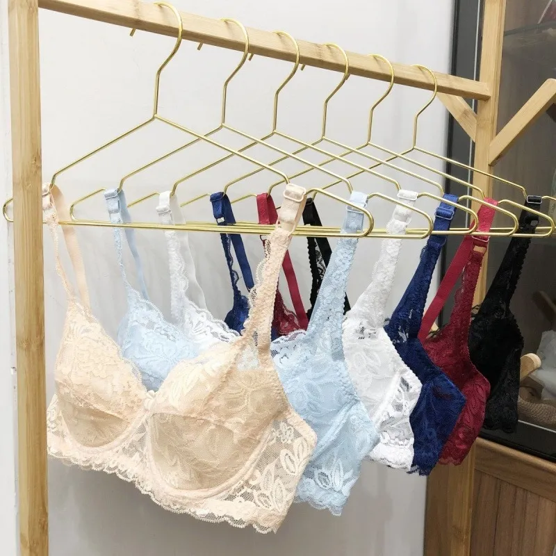 超薄め 高通気性 セクシー レース B-Cカップ 胸小さく見え ワイヤー入り ブラジャー