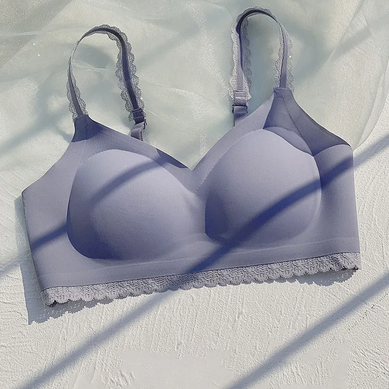 (A-Cカップ)  シンプル かわいい 後ろホック ナイト用 ノンワイヤー ブラ・ショーツセット