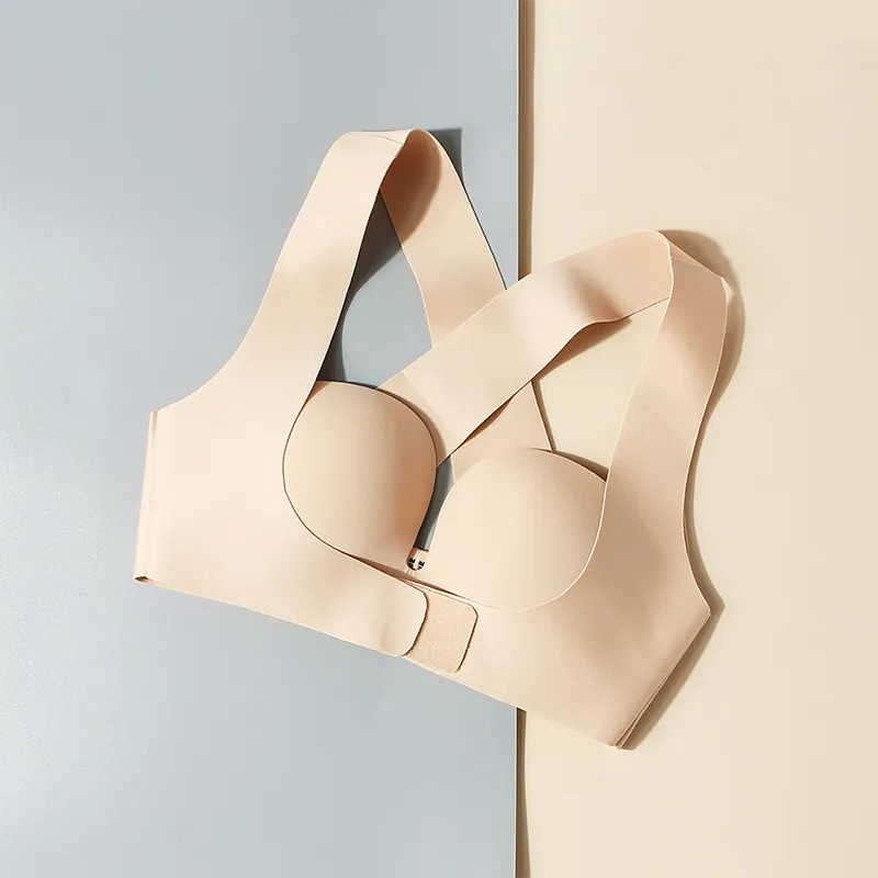 美胸メイク 前ホック 夜用ブラ A-Bカップ ノンワイヤー サポート感  締付け感なし ナイトブラ