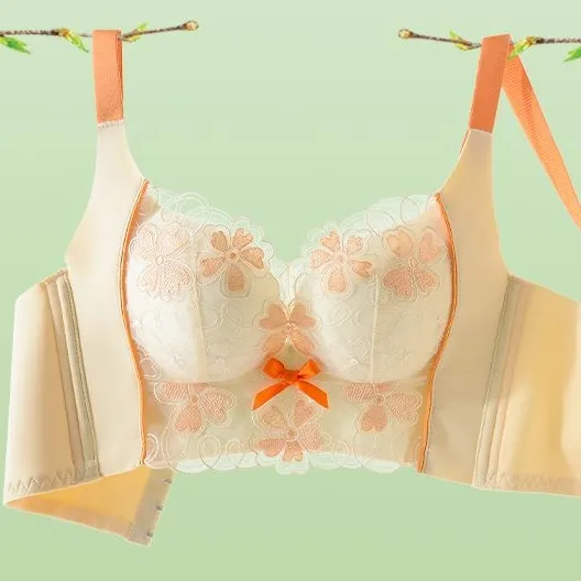 (A-Cカップ) ノンワイヤー 谷間メイク レース ハミ肉ゼロ 離れ乳改善  ナイトブラジャー