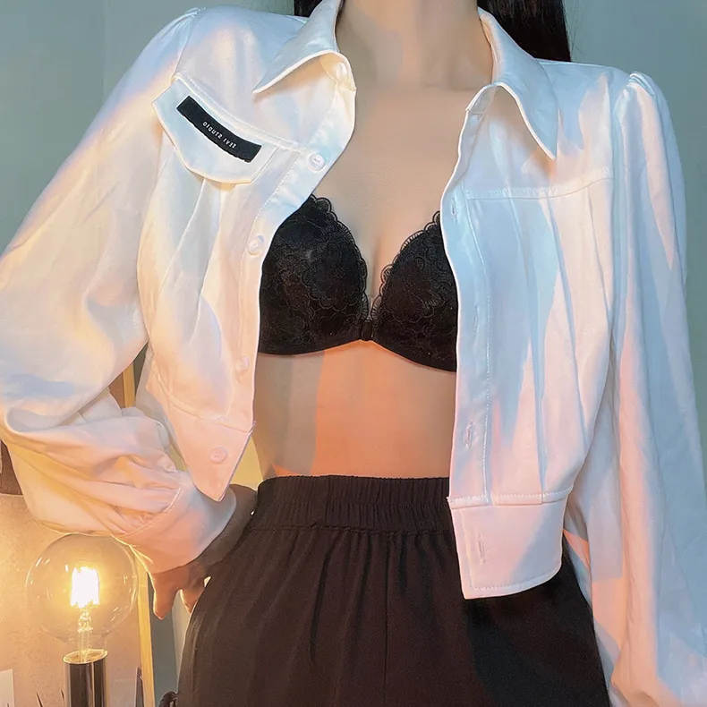 (A-Bカップ) ノンワイヤー 無地 レース フロントホック 寄せ上げ 脇高ブラジャー
