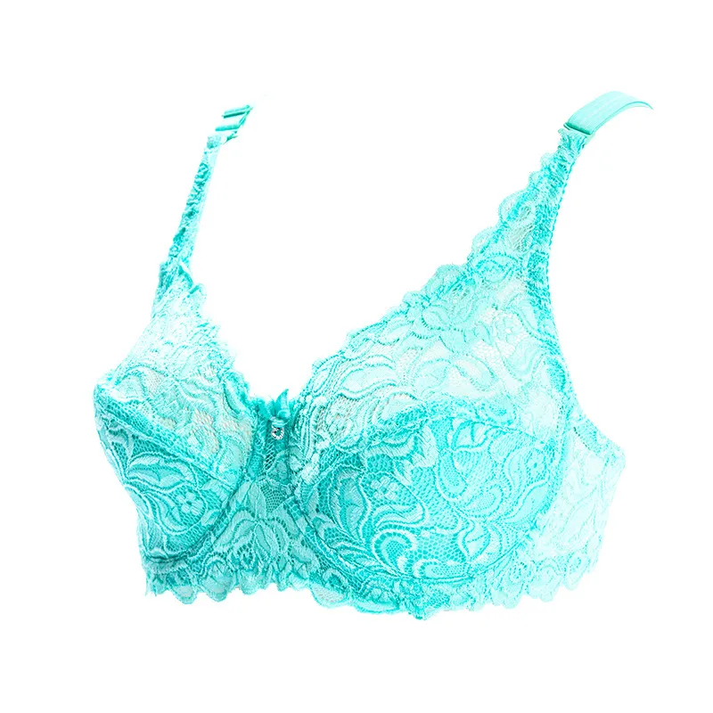 (D-Eカップ）大きいサイズ レース 薄手 ワイヤー入り 盛れる 中心に寄せ ブラジャー