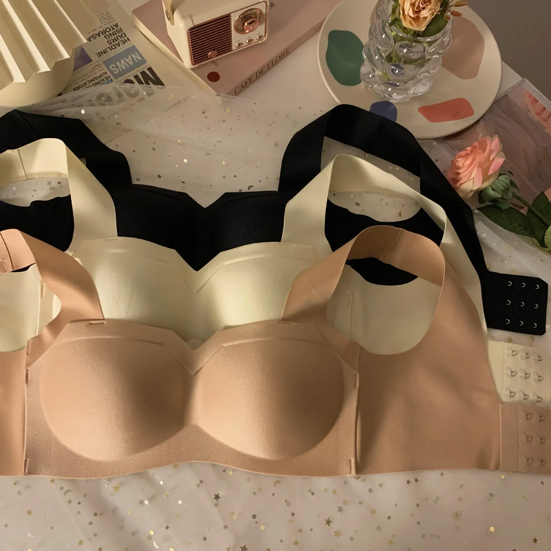 着け心地 楽ちん ナイトブラ シームレス A-Bカップ ノンワイヤー 単品販売 ブラ・ショーツセット