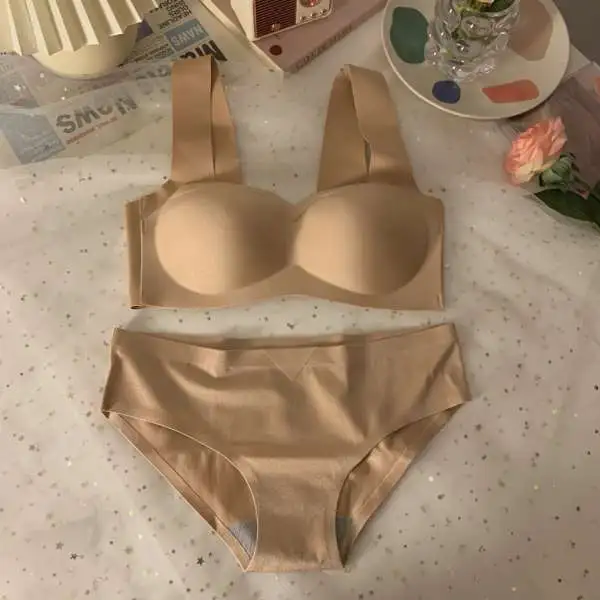 着け心地 楽ちん ナイトブラ シームレス A-Bカップ ノンワイヤー 単品販売 ブラ・ショーツセット