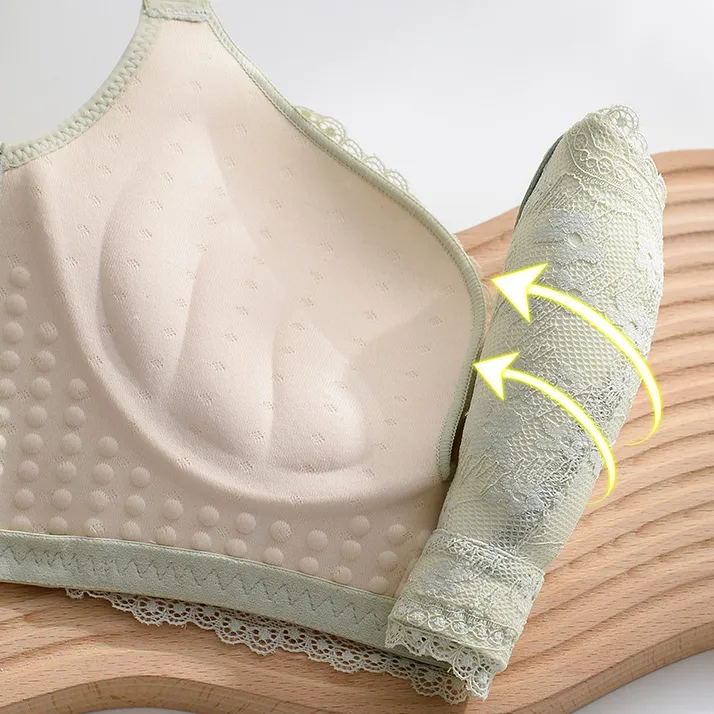 セット(A-Cカップ) 無感 ノンワイヤー 下垂防止 エレガント レース 高通気 ナイトブラ ブラ・ショーツセット