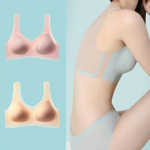 (A-Dカップ) ノンワイヤー 締め付け感ゼロ 脱ぎやすい 無感 背中すっきりブラジャー