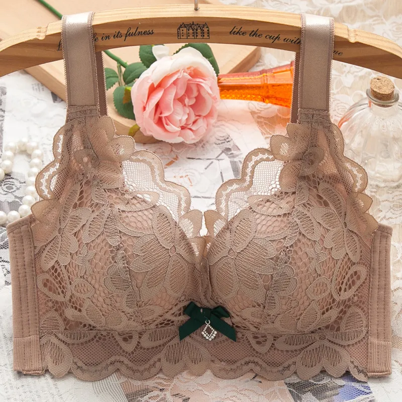 (A-Cカップ) ノンワイヤー レース 胸小さく見え しっかり美胸 谷間メイク  ナイトブラ