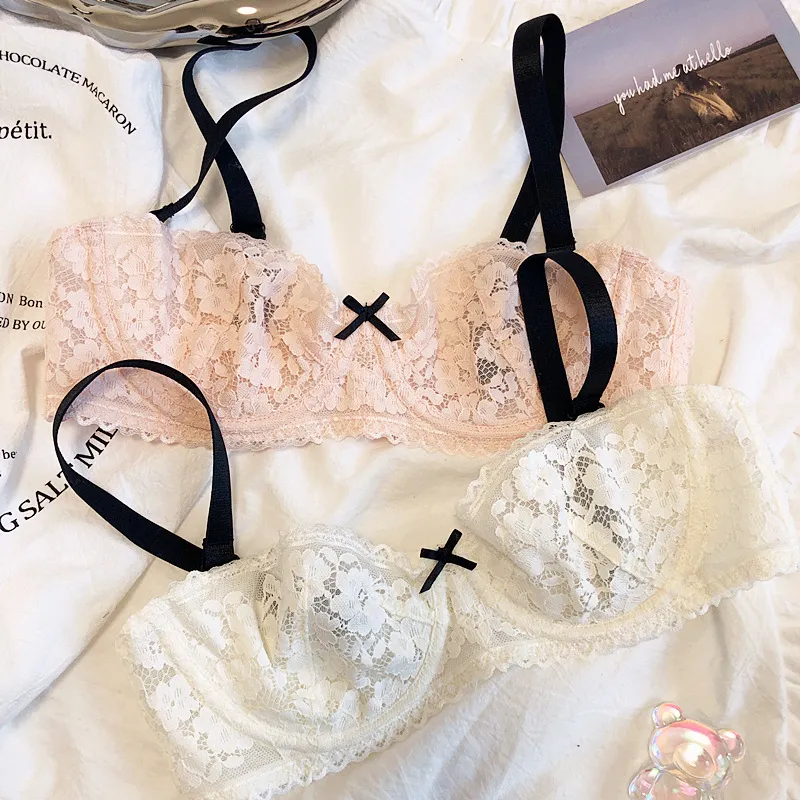 スケスケ スウィート あざとい レース ワイヤー入り A-Dカップ フランス式 ブラジャー
