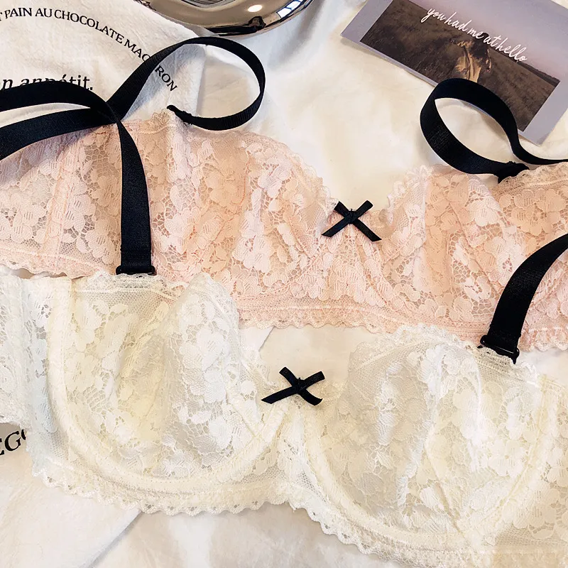 スケスケ スウィート あざとい レース ワイヤー入り A-Dカップ フランス式 ブラジャー
